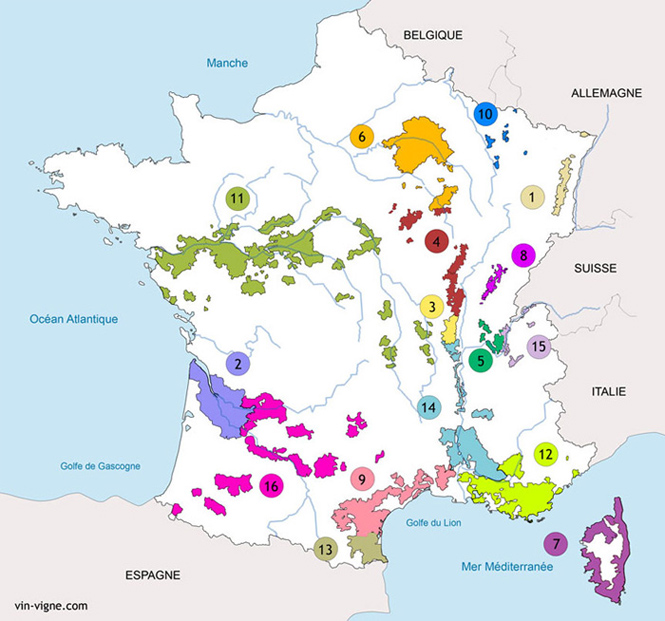 Une carte très instructive sur les vins de France.